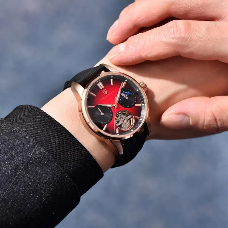 Pagani Design Tourbillon Moonphase Red Dial Men's Watch- PD-YS021